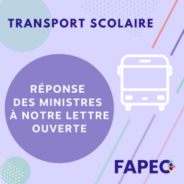 Transport scolaire – La réponse des ministres
